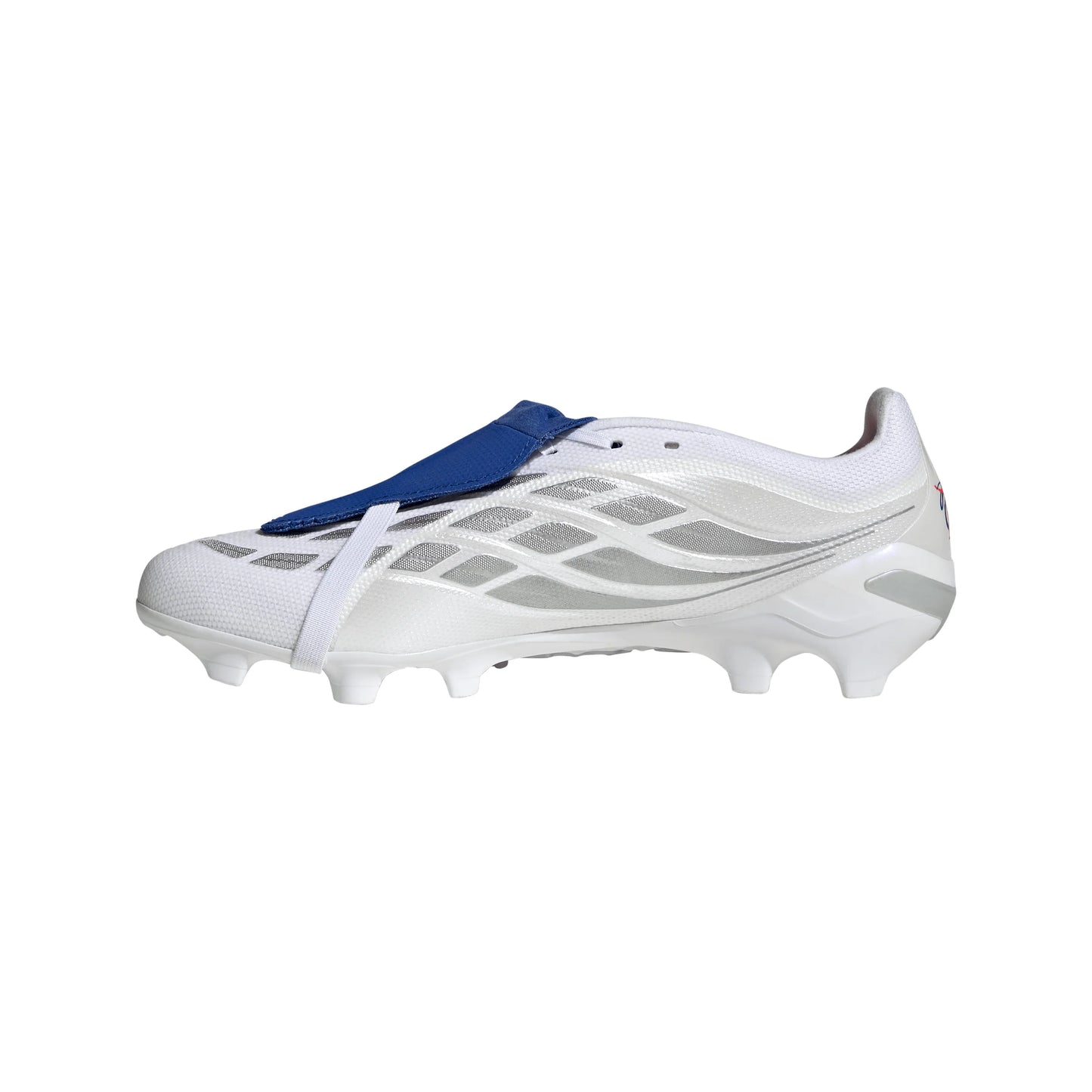 adidas Predator League Fold Over Tongue FG Firm Ground Mens Soccer Cleats White Zero Metallic Blue