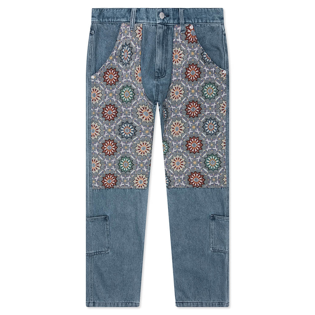 Floral Ultra Double Knee Indigo