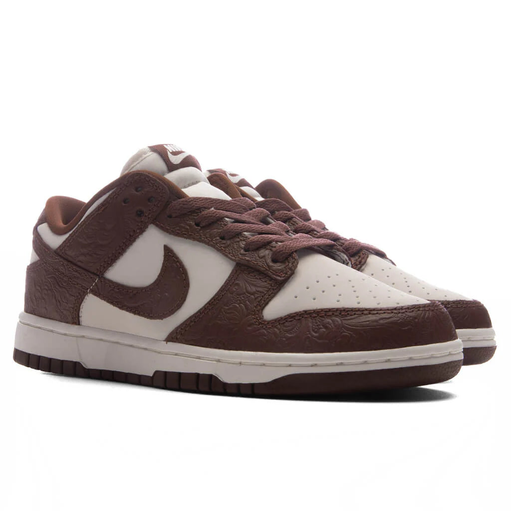Womens Dunk Low Embossed Baroque Sail Fauna Brown Metallic Gold