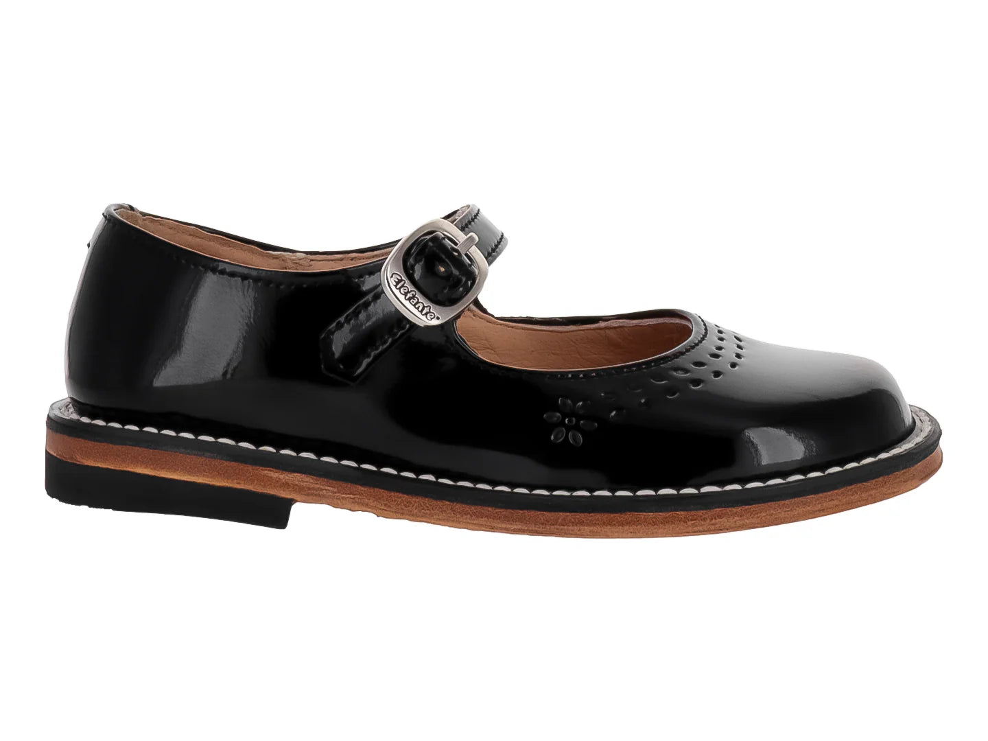 Zapatos Escolares Elefante para Niña Color Negro Charol