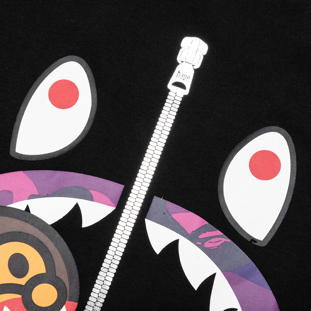 Color Camo Milo Shark Tee Black Purple