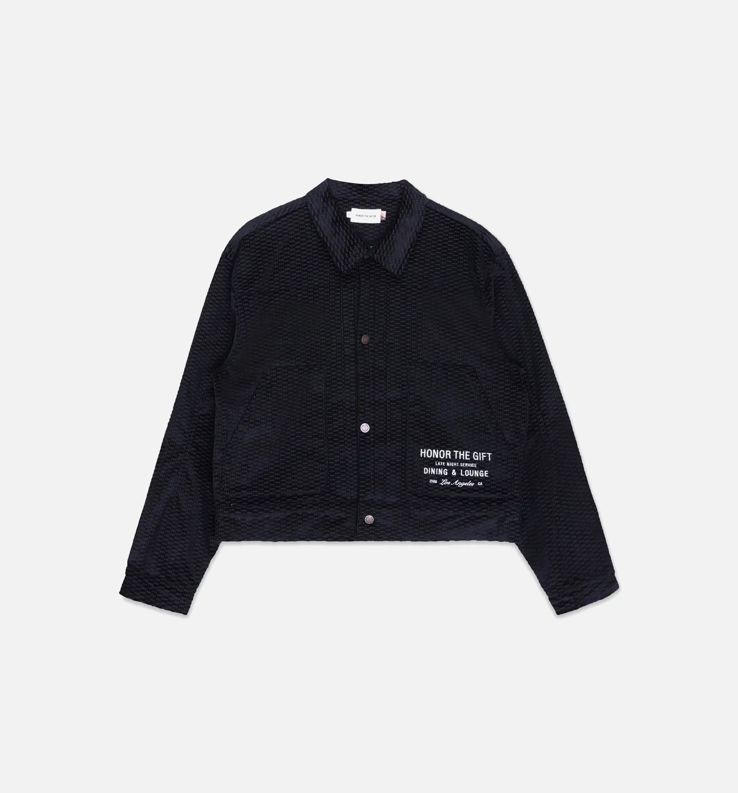 Cord Button Up Mens Jacket Black