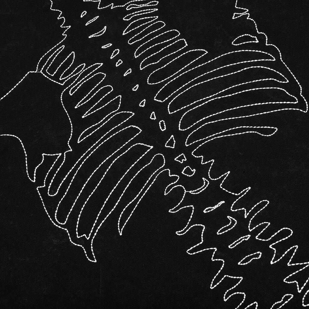 Vanson Bones Waffle T Shirt Black