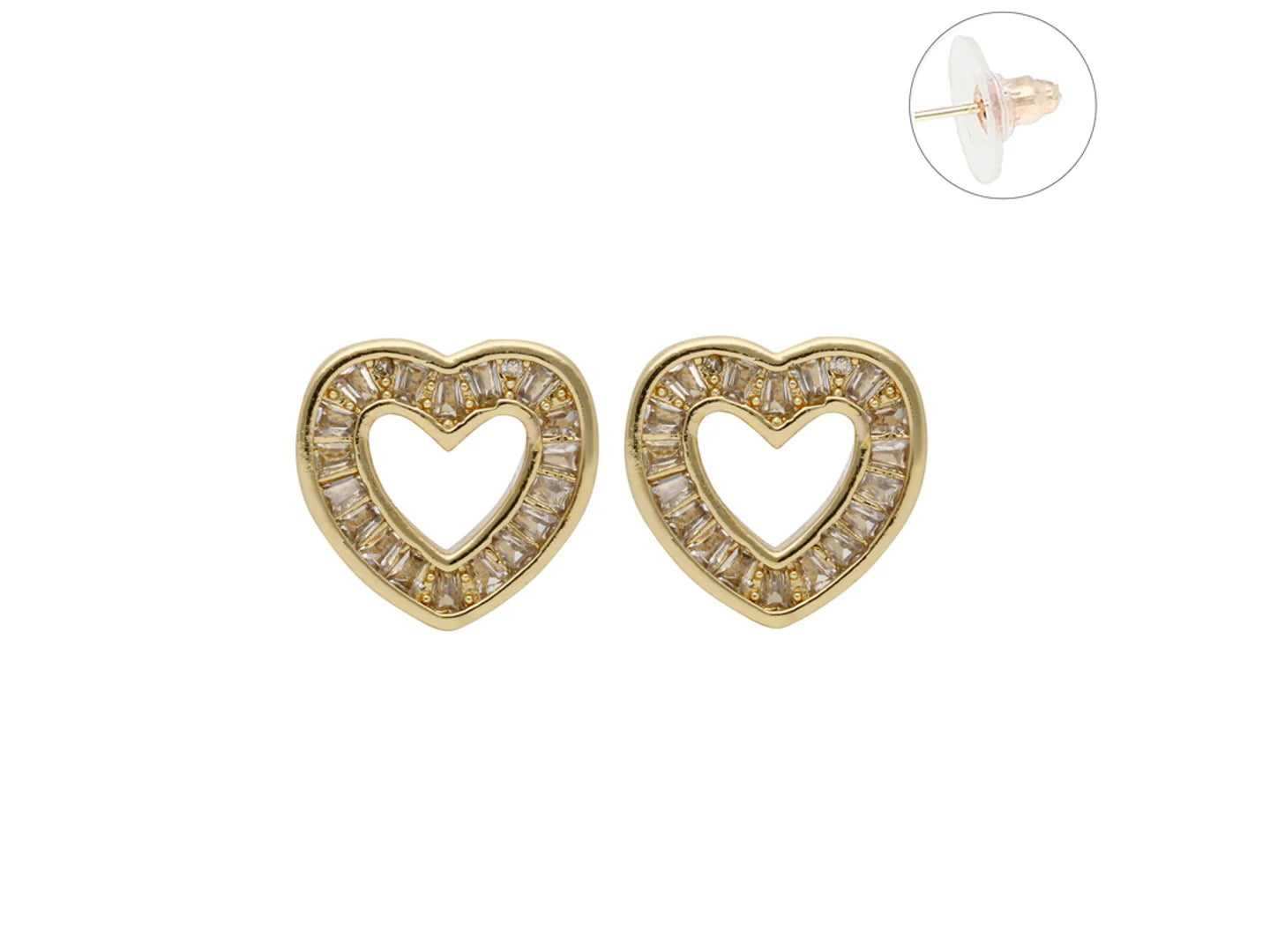 Aretes ROZE Corazón Dorado para Mujer