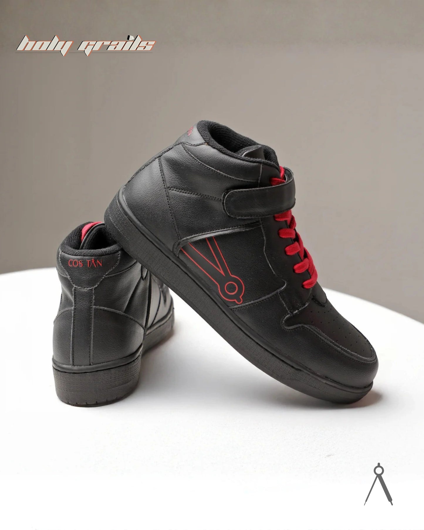 Vector Classic Black Red Accent High Sneakers HG x Cos Tan