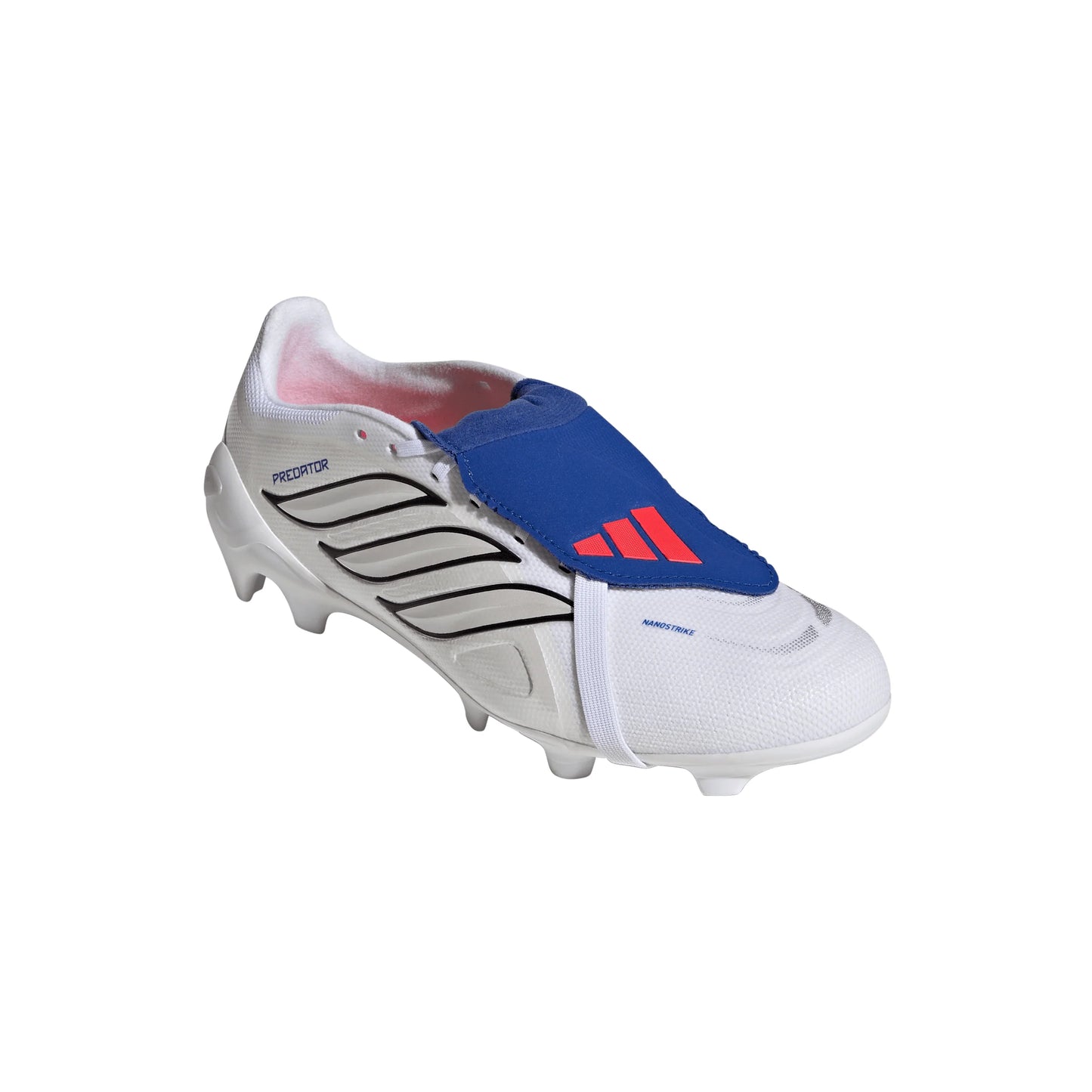 adidas Predator League Fold Over Tongue FG Firm Ground Mens Soccer Cleats White Zero Metallic Blue
