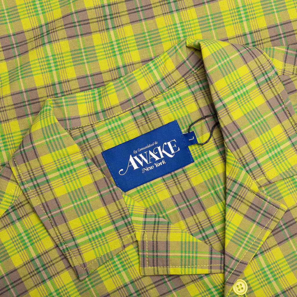 Printed Camp Collar Shirt Green