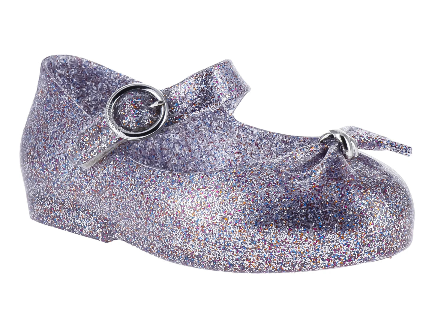 Zapatos Mary Jane Mini Melissa Plata Glitter para Niña