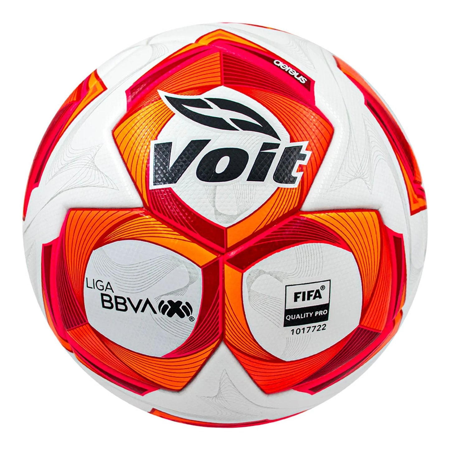 Voit AEREUS Liga MX Opening 2025 Quality FIFA Pro Soccer Ball White Red Orange
