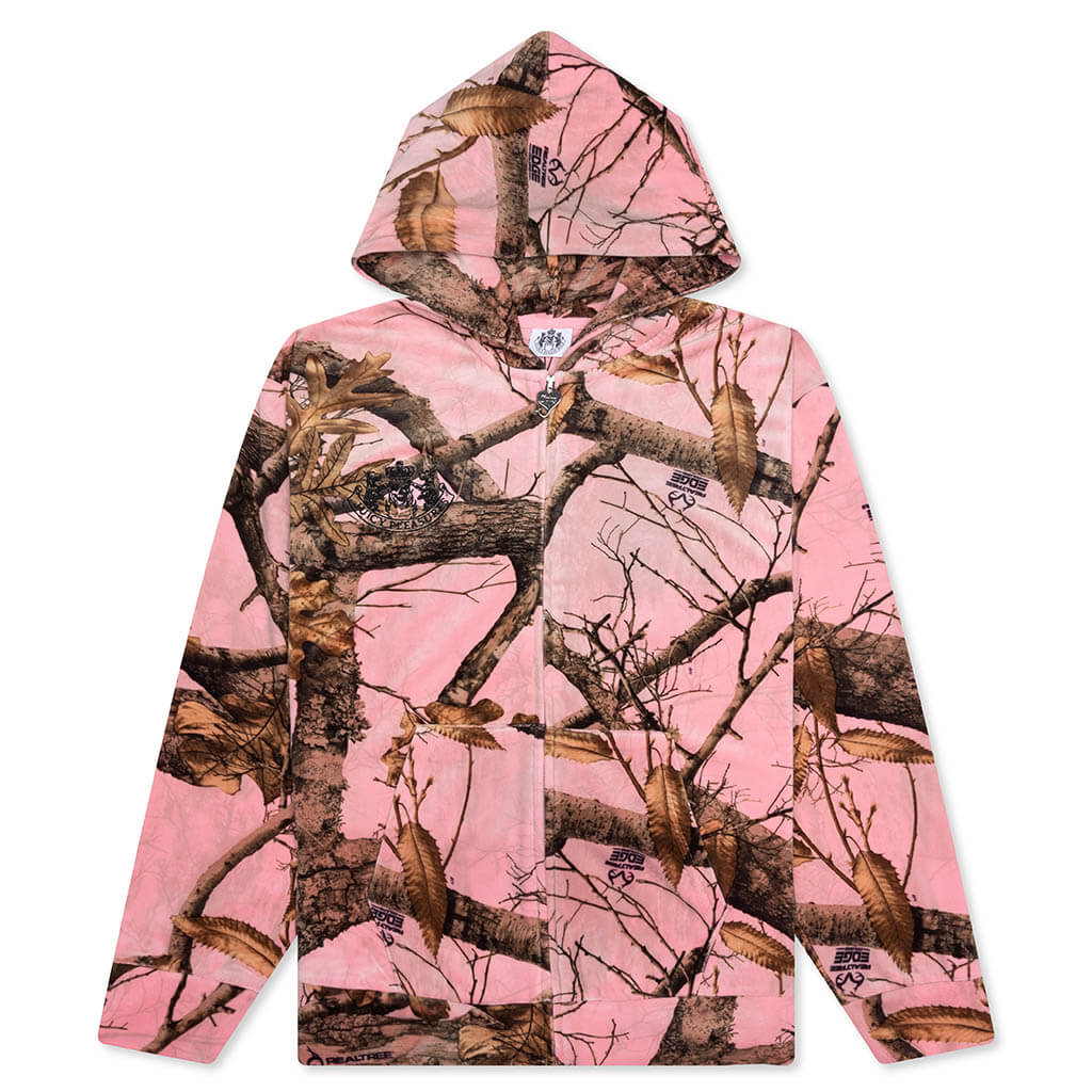 Pleasures x Juicy Couture Realtree Velour Hoodie Pink Edge