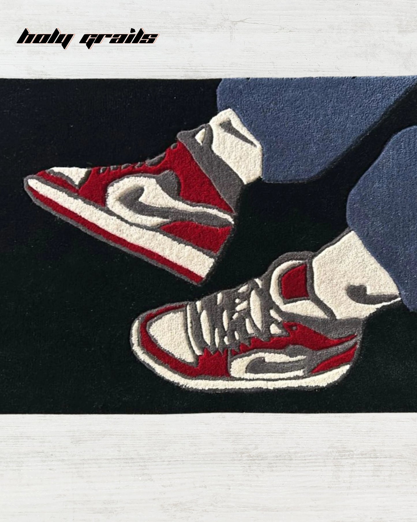 Sneakerhead Black Hand Tufted Rug