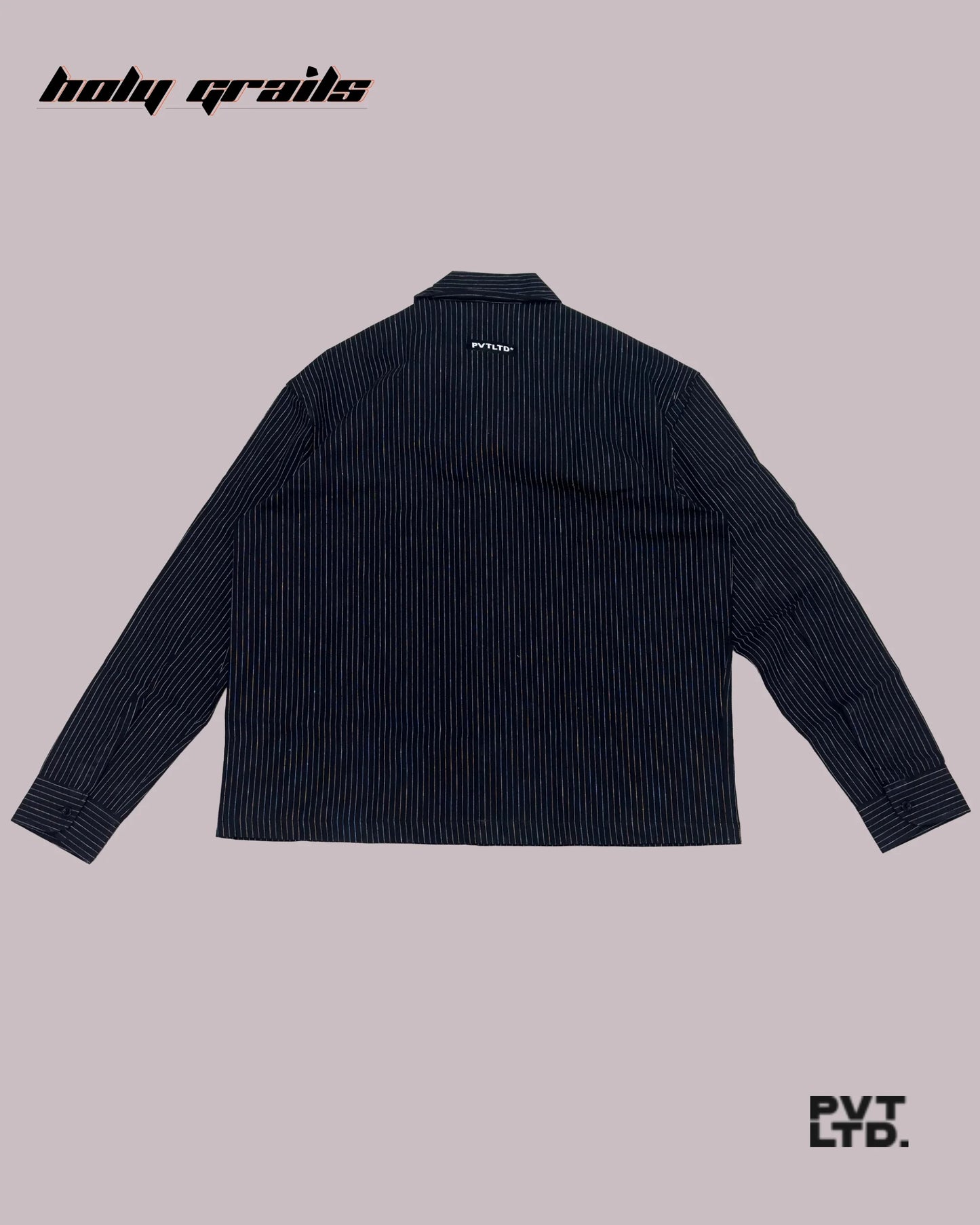 Pinstripe Black Linen Shirt HG x Pvt Ltd