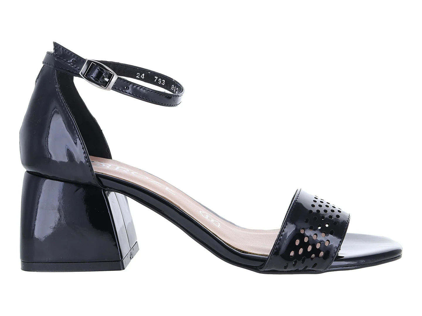 Sandalias ROZE de Charol Negro para Mujer