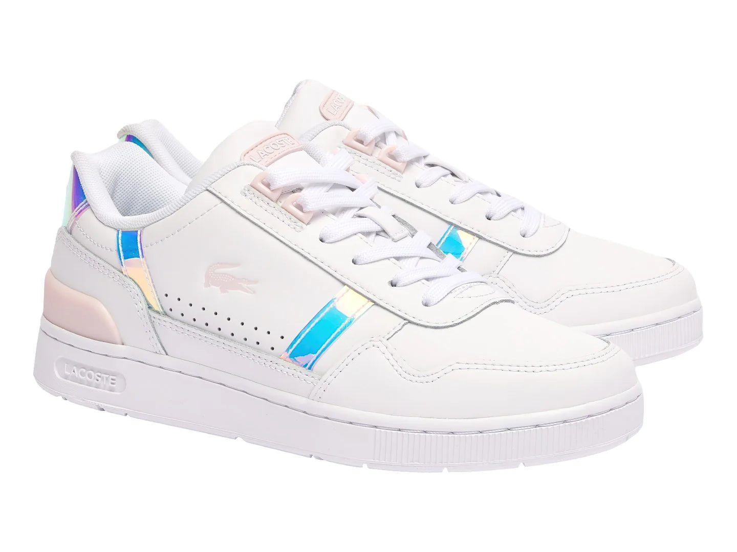 Tenis Lacoste T Clip Blanco y Rosa para Mujer