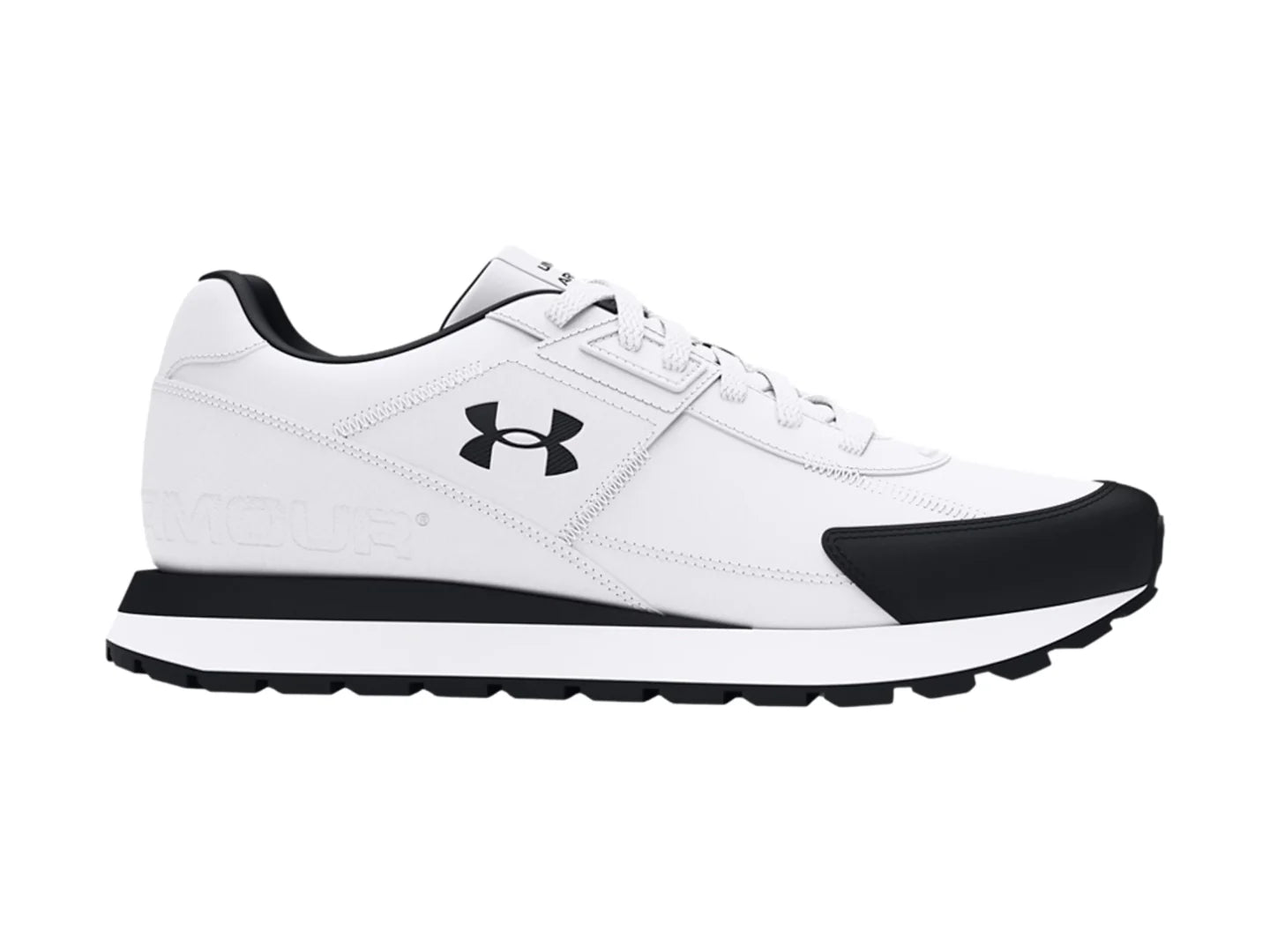 Tenis Under Armour Essential Runner Blanco y Negro para Hombre