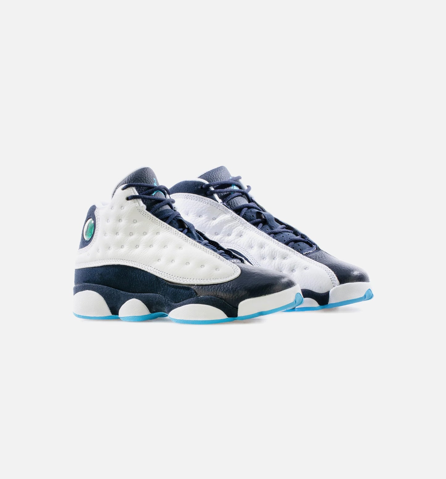Air Jordan 13 Retro Obsidian Grade School Lifestyle Shoe White Obsidian Dark Powder Blue