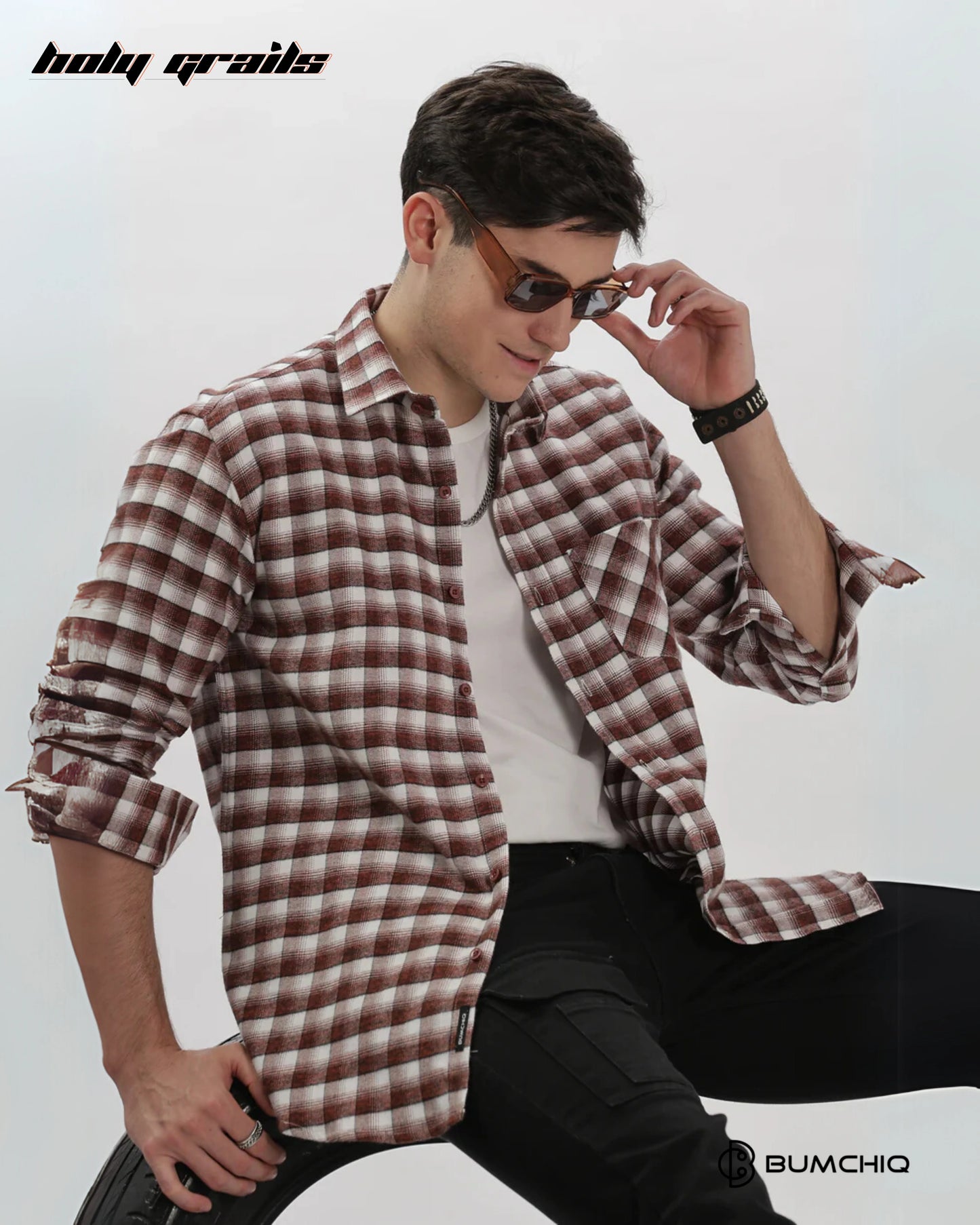 Mini Maroon Flannel Overshirt HG x Bumchiq