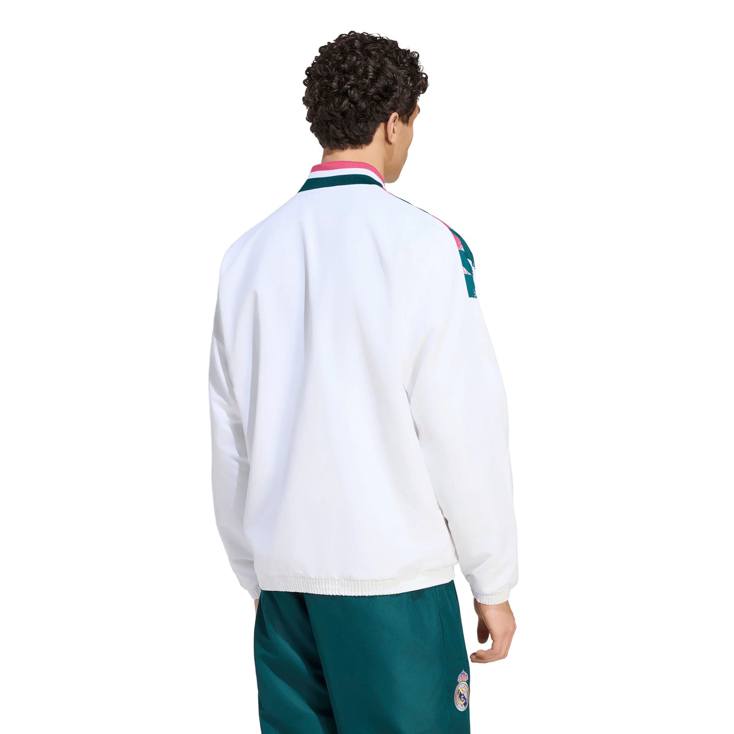 adidas Real Madrid Stadium Mens Soccer Track Top White Black