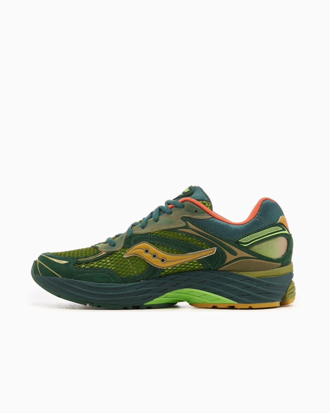 Saucony Omni 9 Premium Vert Olive Orange Confort et Style Rétro Running