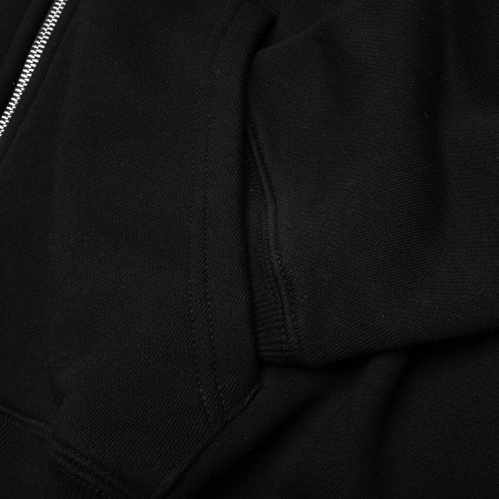 Crown Logo Full Zip Hoodie Black