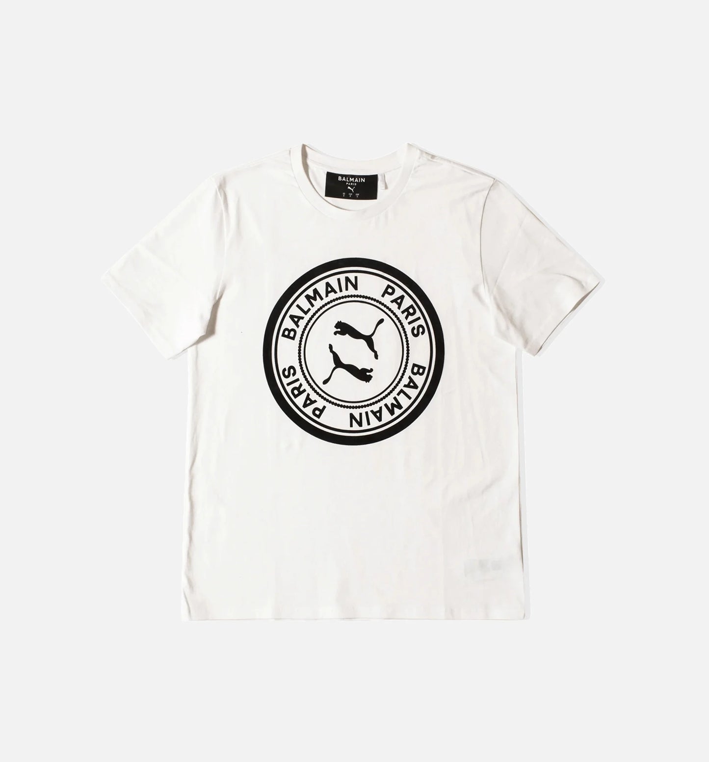 Balmain X Puma Mens Graphic T Shirt White Black