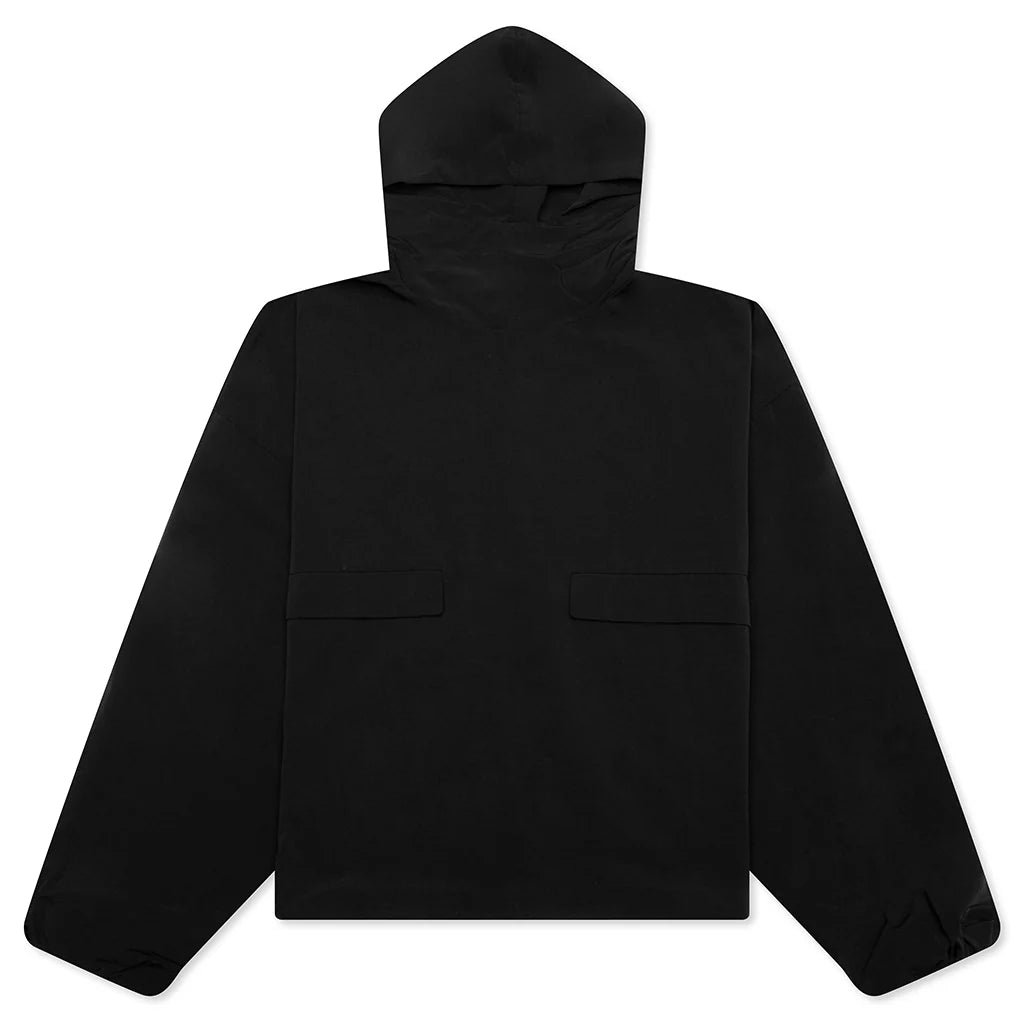 Military Nylon Hooded Anorak Black