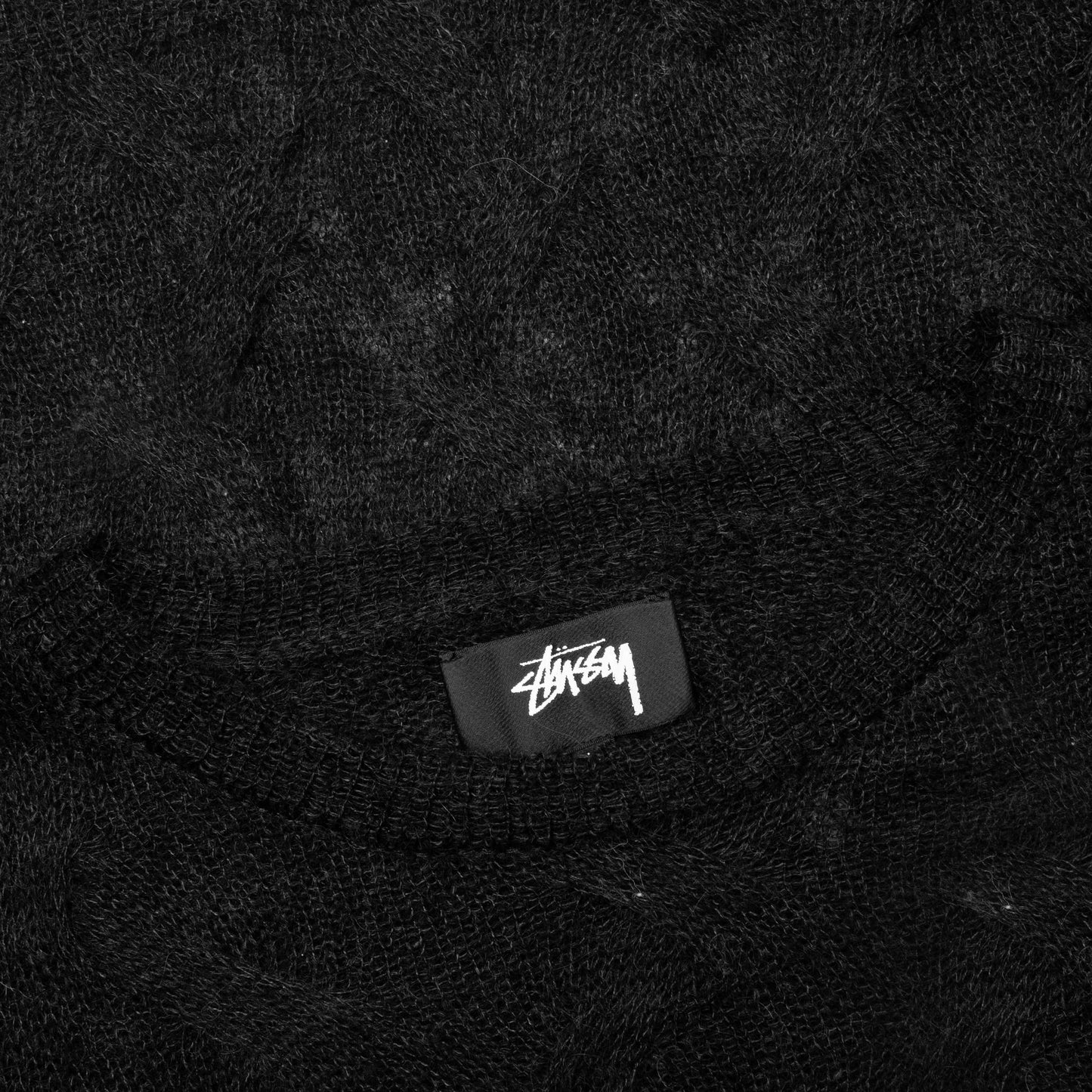 Loose Knit Cross Cable Black