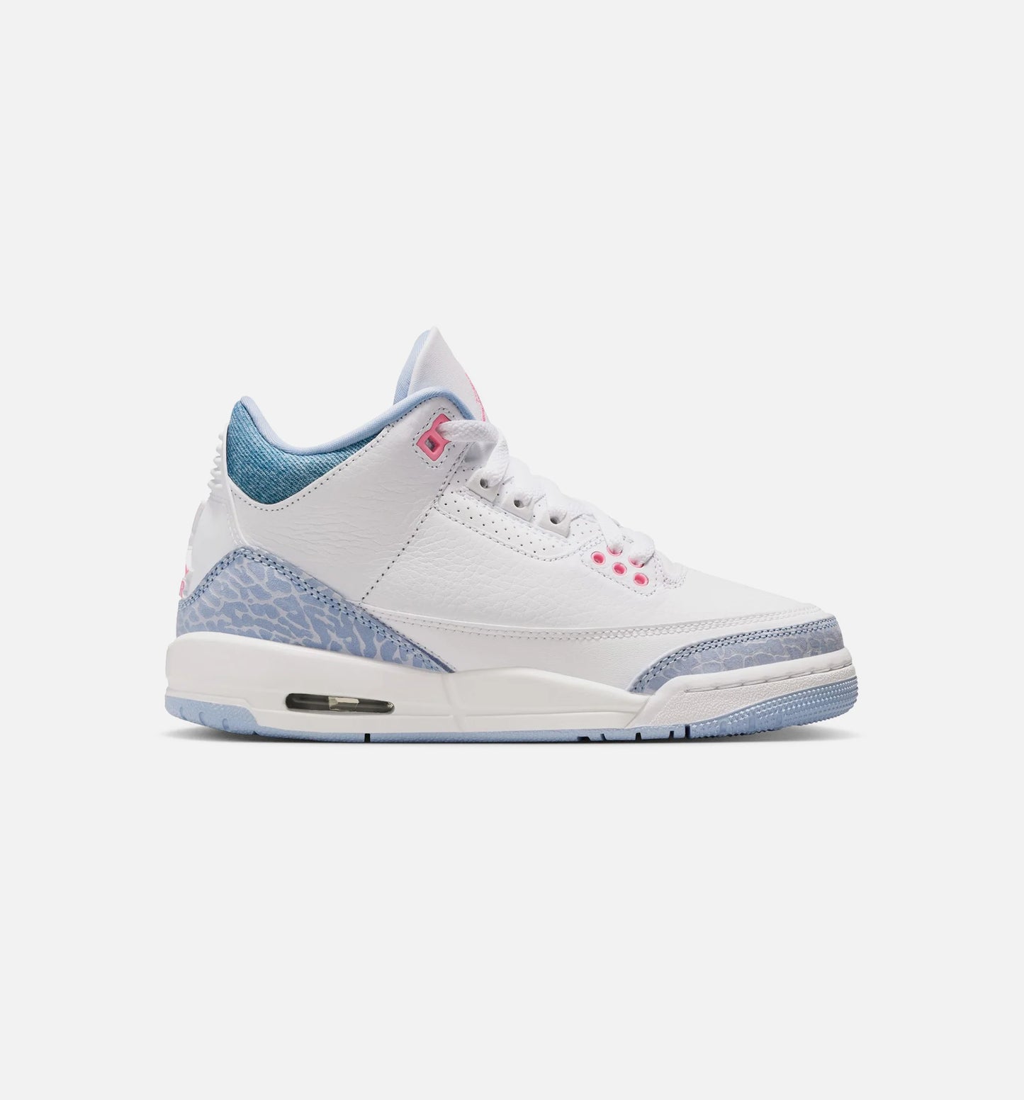 Air Jordan 3 Retro Cobalt Bliss Grade School Lifestyle Shoe White Cobalt Bliss Football Grey Pink Glow