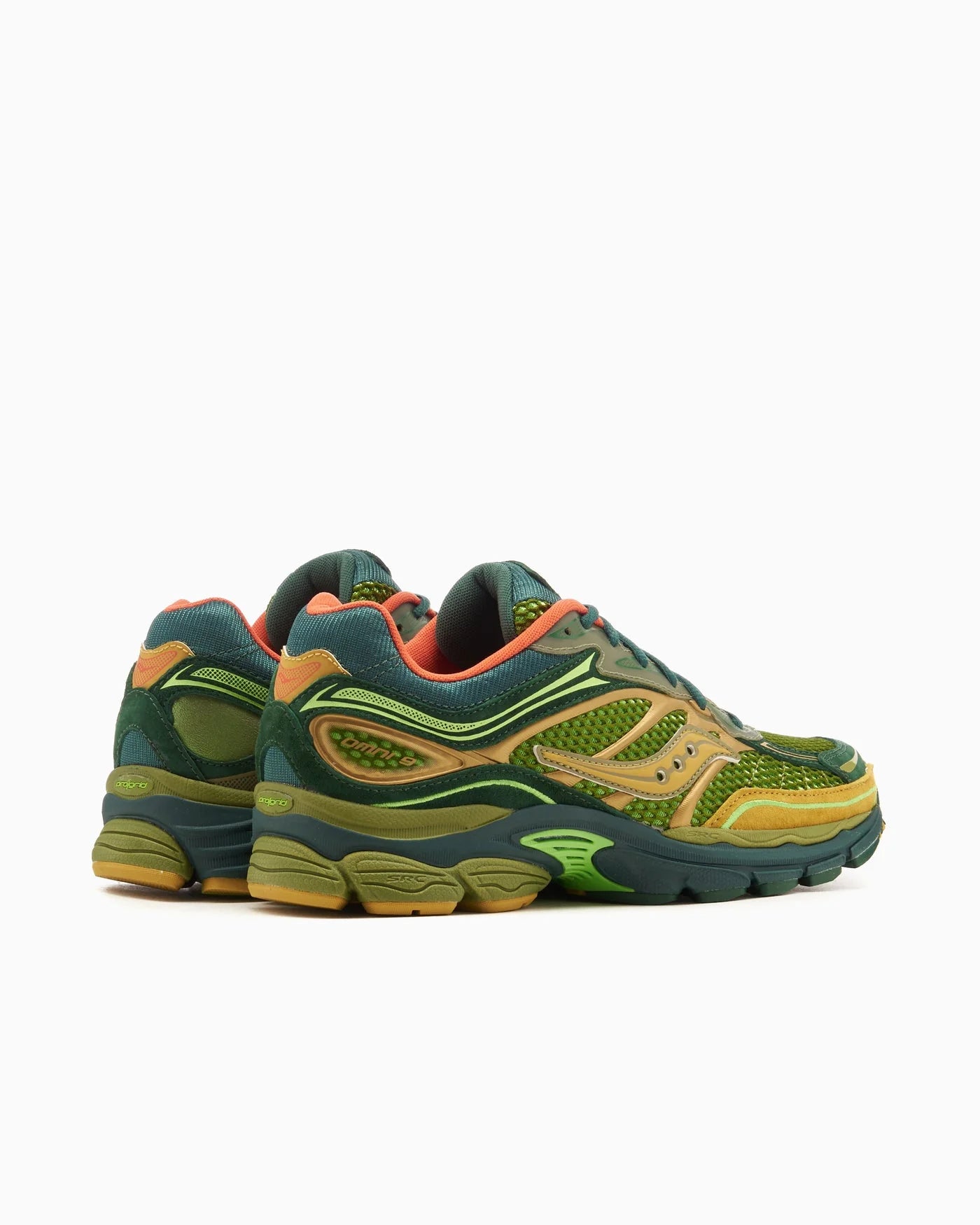Saucony Omni 9 Premium Vert Olive Orange Confort et Style Rétro Running