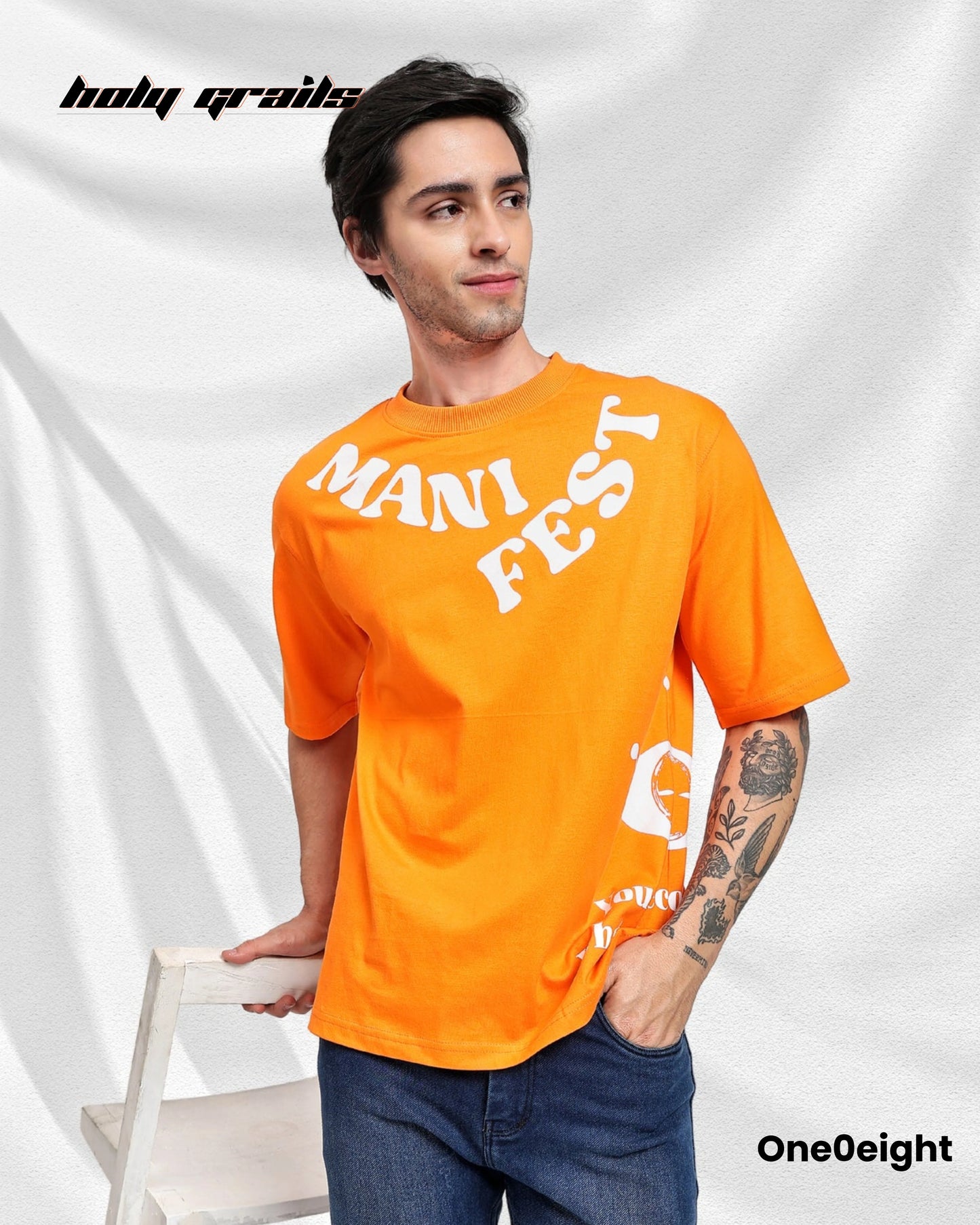 Manifest Orange Oversize Tee HG x One0eight