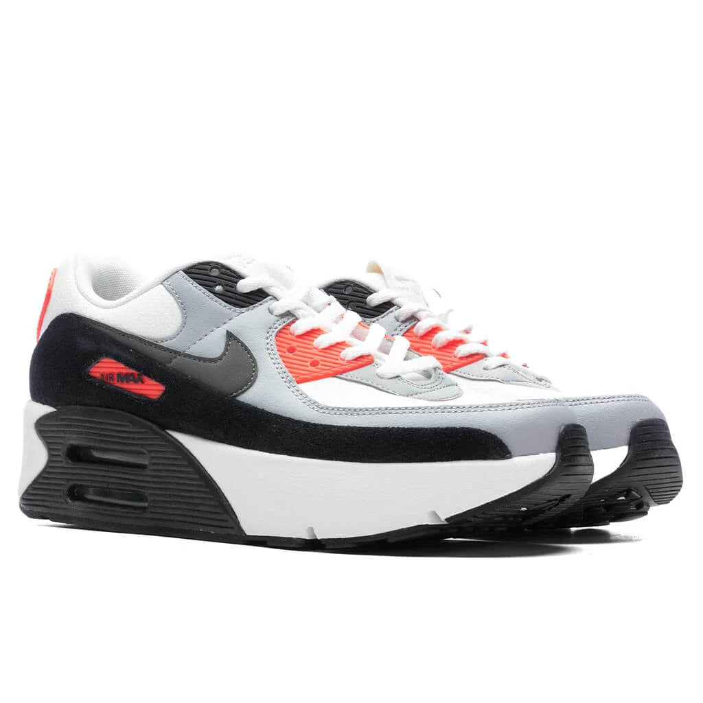 Womens Air Max 90 LV8 Infrared Summit White Smokey Grey Black