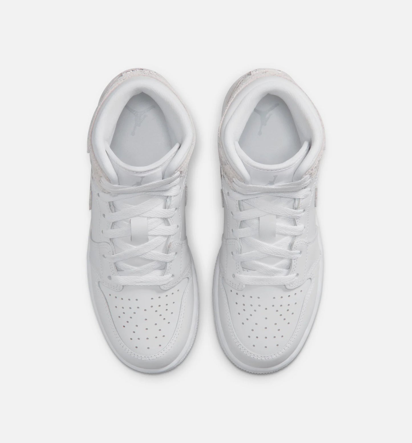 Air Jordan 1 Mid SE Grade School Lifestyle Shoe White Field Silver