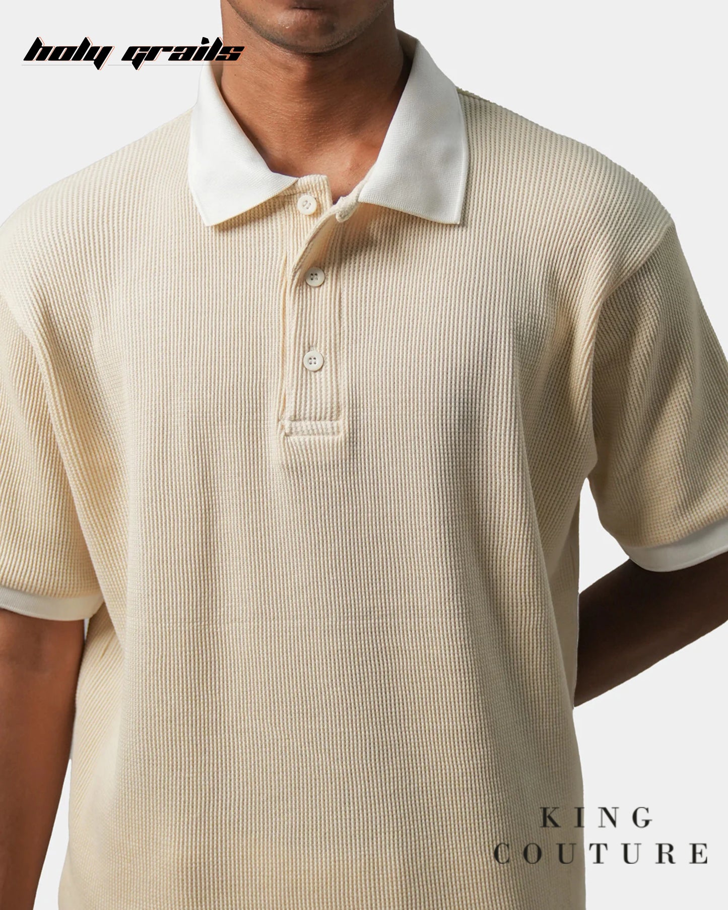 Cream Popcorn Polo Tee HG x King Couture