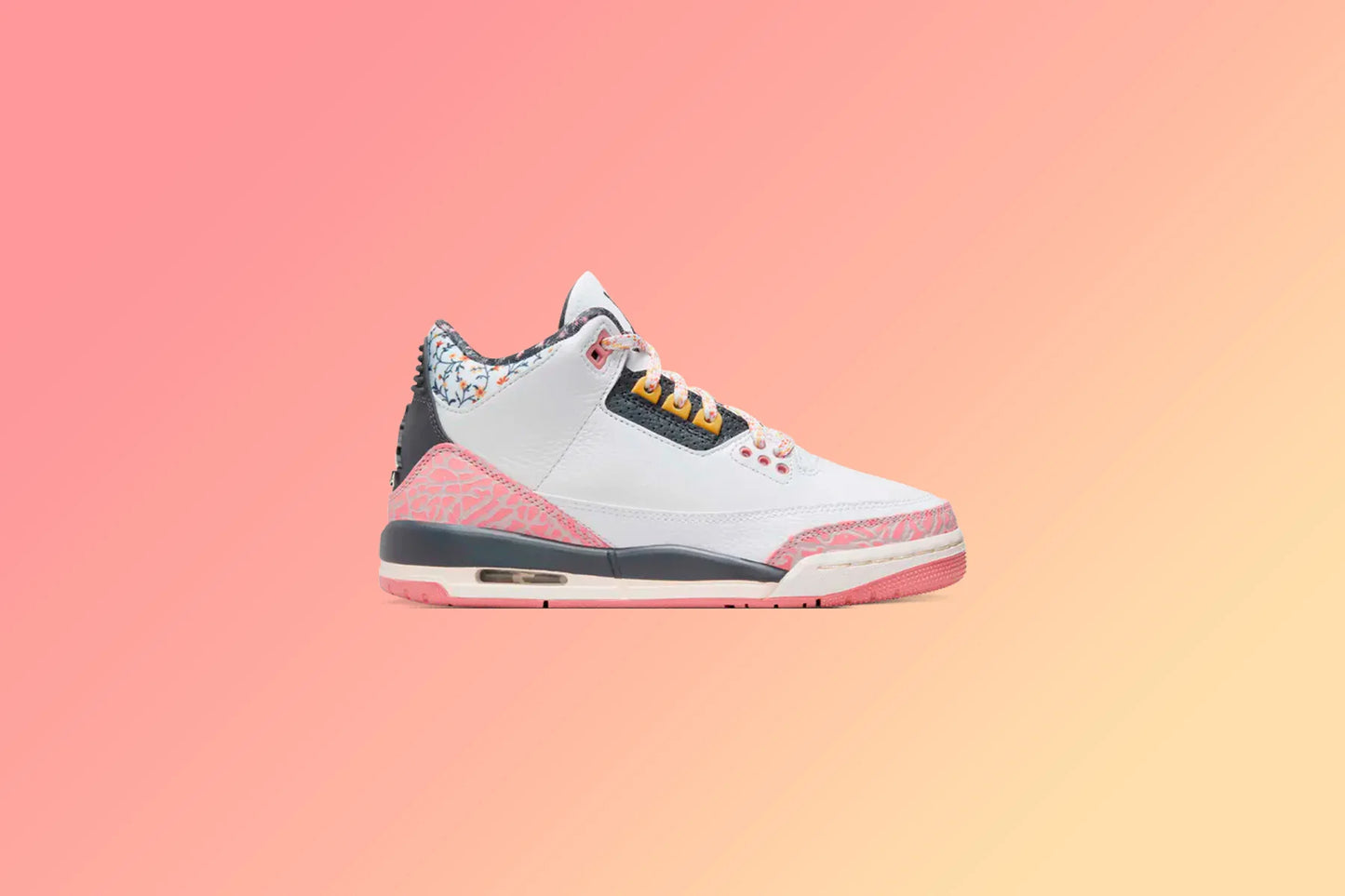 Air Jordan 3 Retro GS Vintage Floral White Anthracite Red Stardust