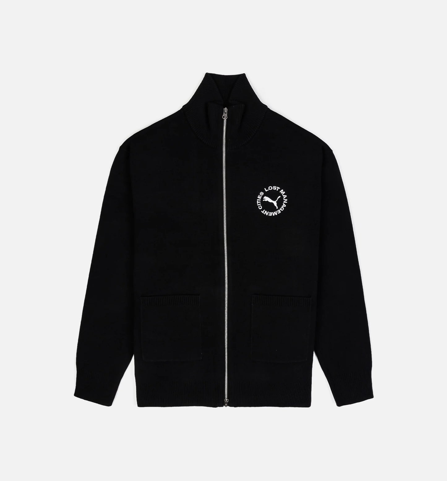 Lost Management Cities Fuzzy Mens Jacket Black White
