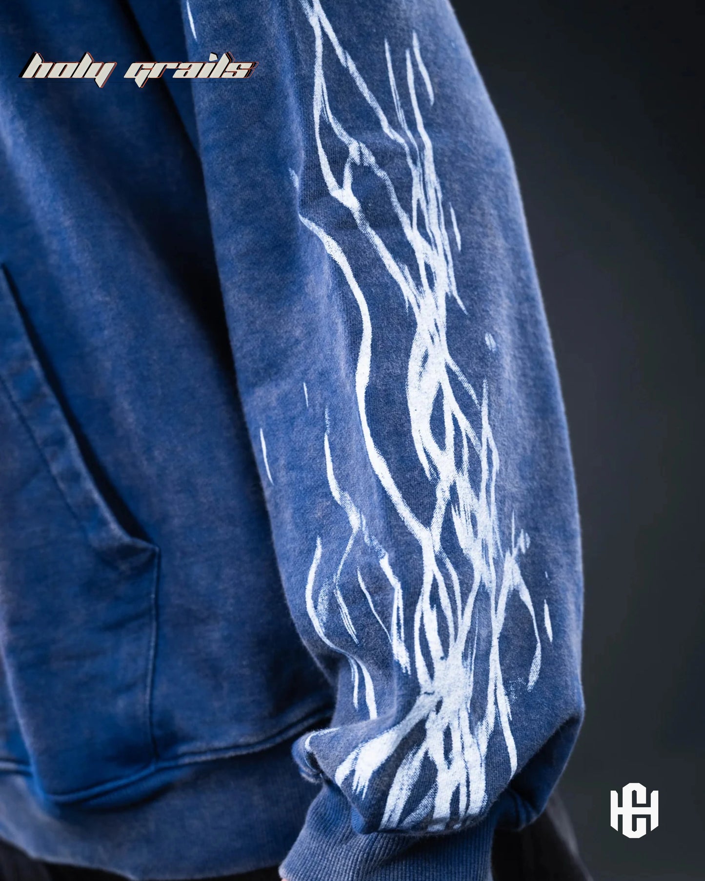 Storm Dust Blue Oversize Hoodie HG x Charactr