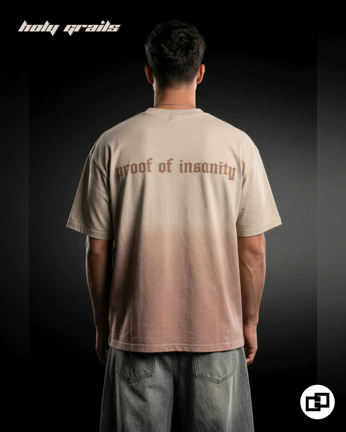 Proof of Insanity Ombre Wash Oversize Tee HG x Grey Hound