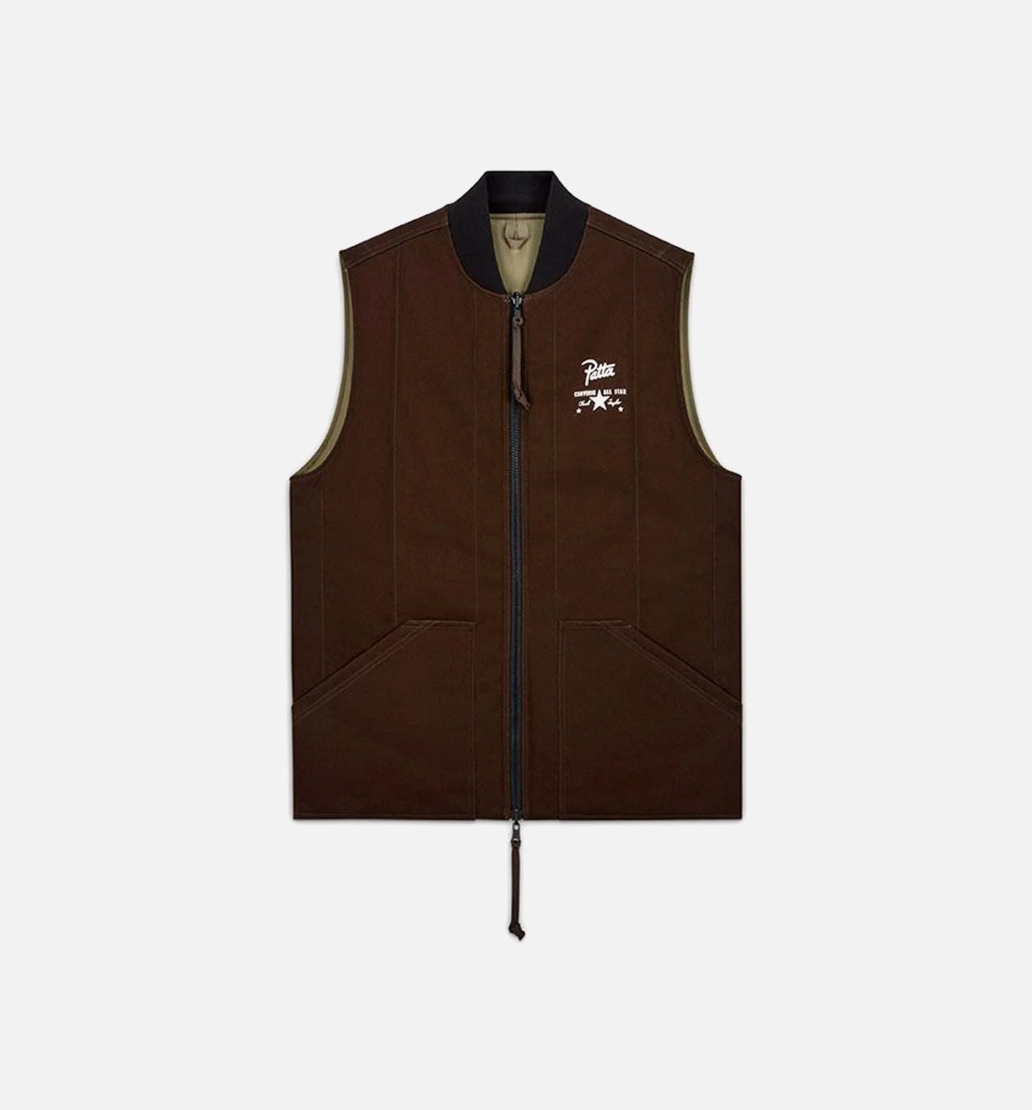 Patta Four Leaf Clover Utility Reversible Mens Vest Brown