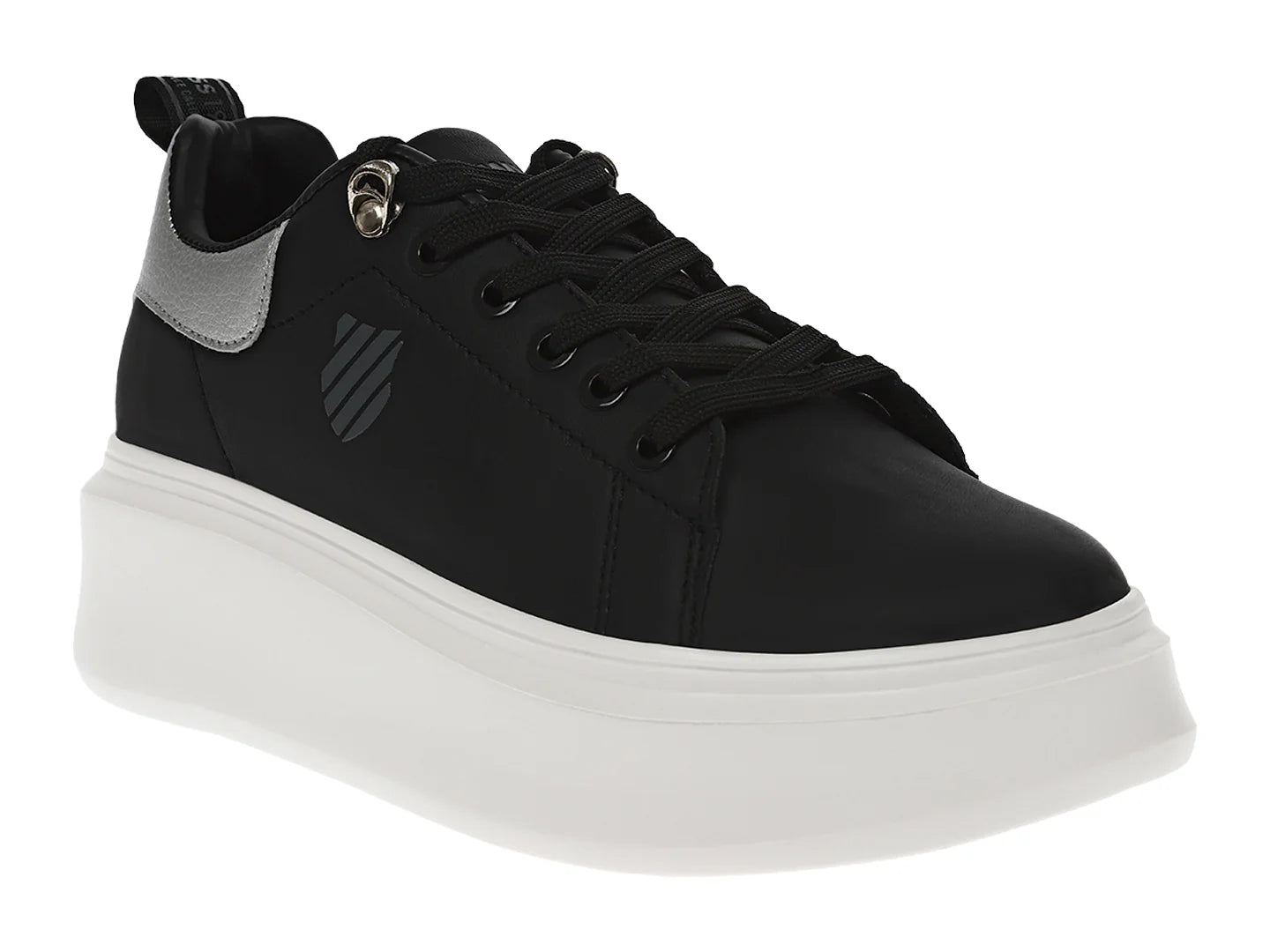 Tenis K SWISS Alessius Platform Negro y Plata para Mujer