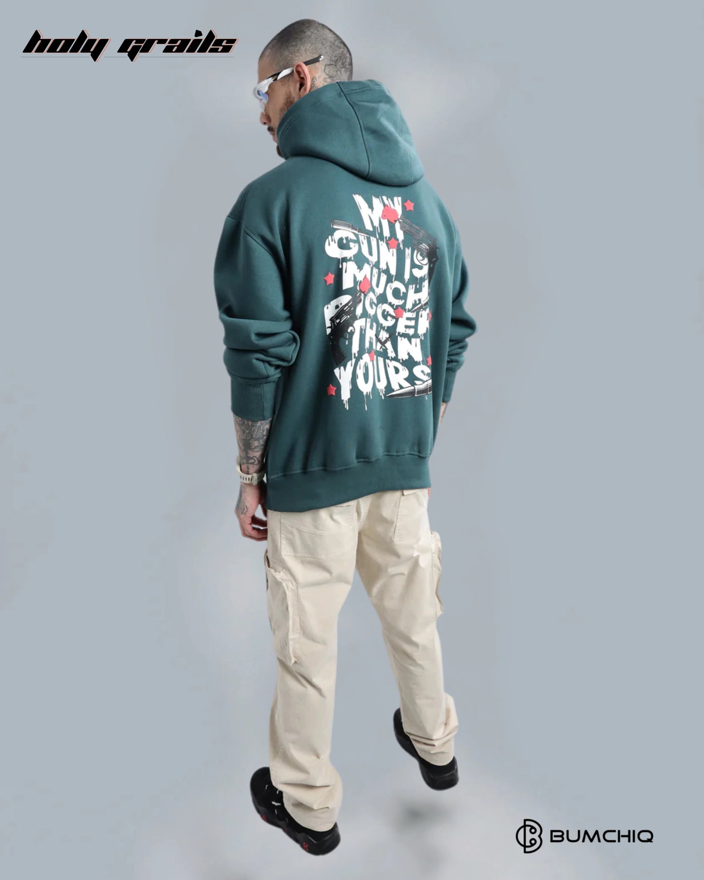 Guns Roses Dark Teal Hoodie HG x Bumchiq