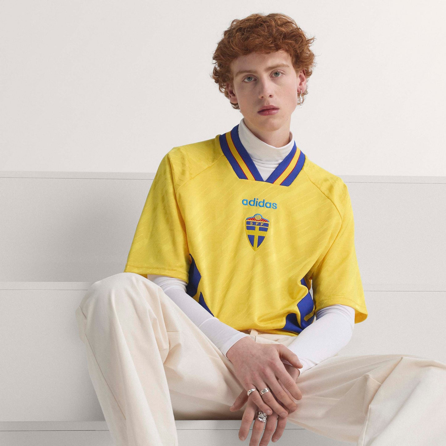 adidas Sweden Home 1994 Mens Soccer Jersey Yellow