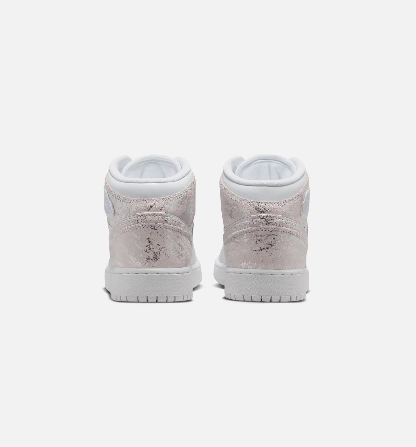 Air Jordan 1 Mid SE Grade School Lifestyle Shoe White Field Silver