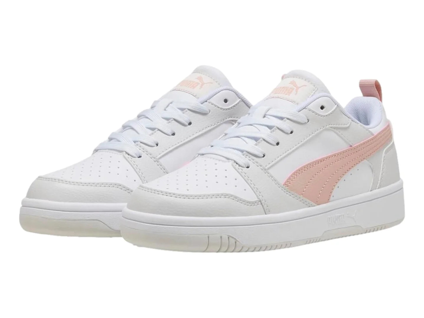 Tenis PUMA Rebound V6 Low Blanco y Rosa para Mujer