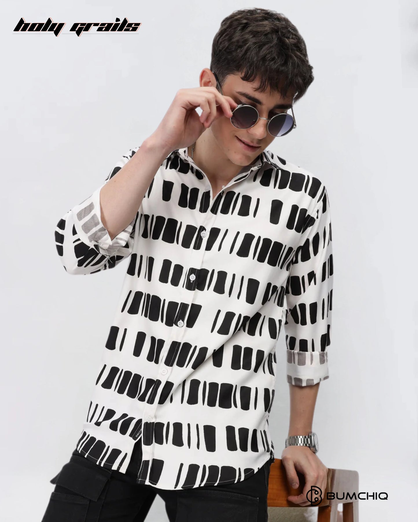 Black Box Abstract White Shirt HG x Bumchiq