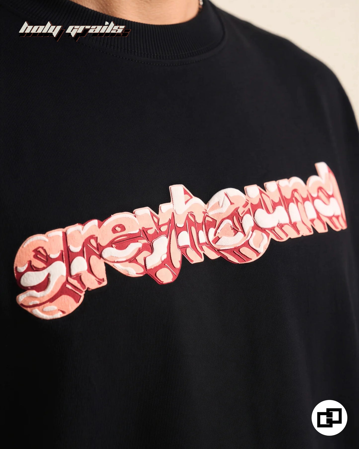 Sinful Delight Black Oversize Tee HG x Grey Hound
