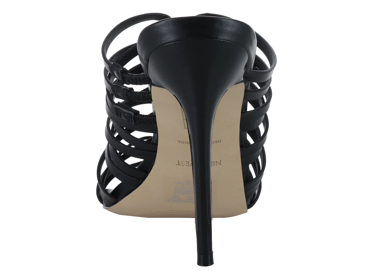 Sandalias Nine West Negras de Tacón Alto para Mujer