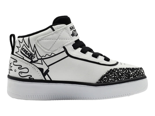 Tenis Skechers Sport Court 92 Blanco y Negro para Niño