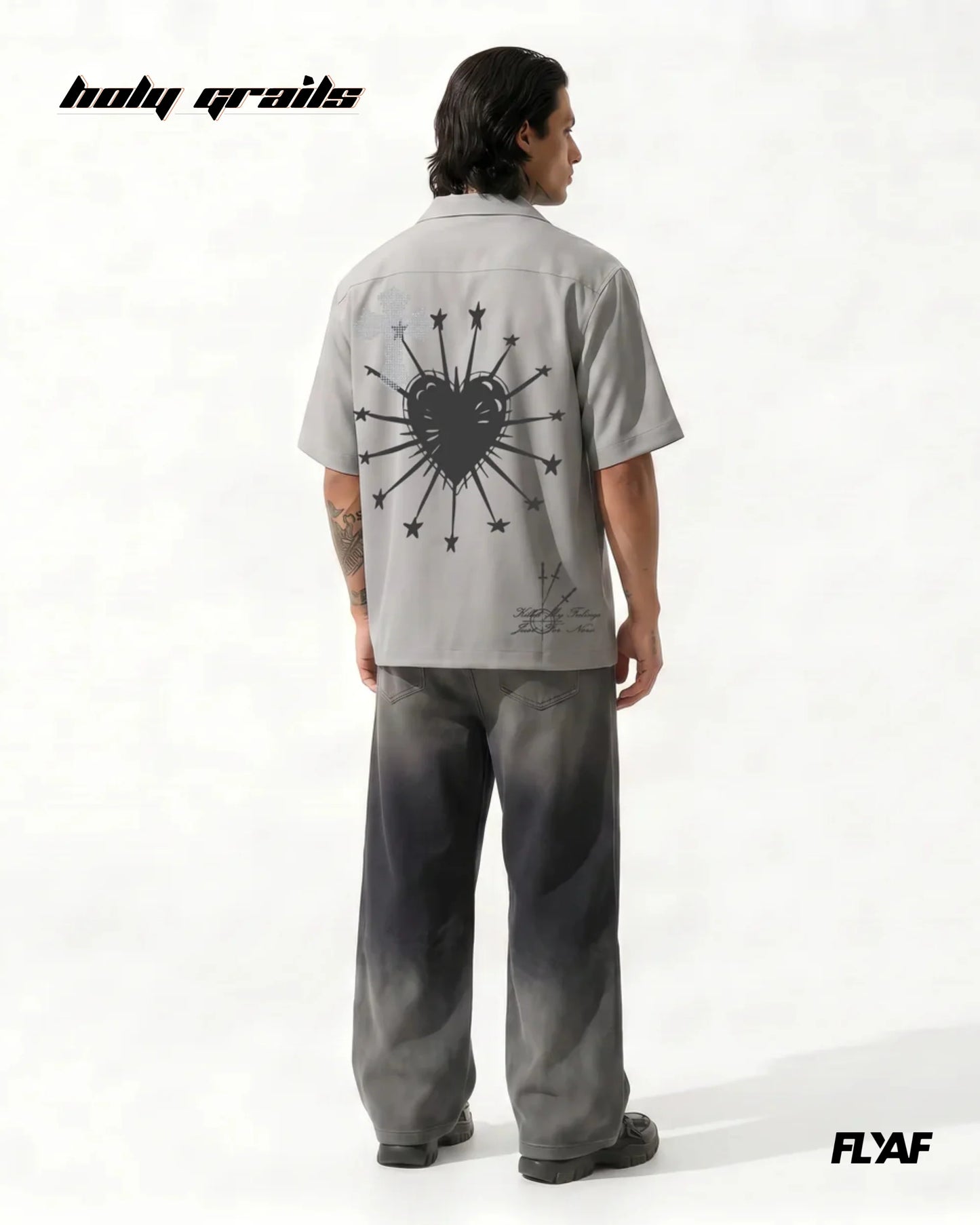 Poly Crossstar Grey Half Sleeve Shirt HG x FLYAF