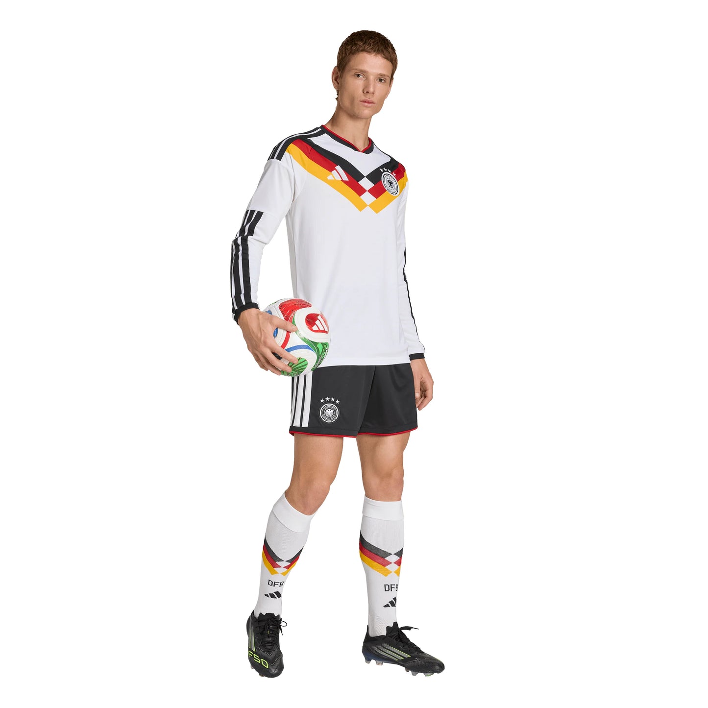 adidas Germany Home Long Sleeve Mens Soccer Jersey 26 White