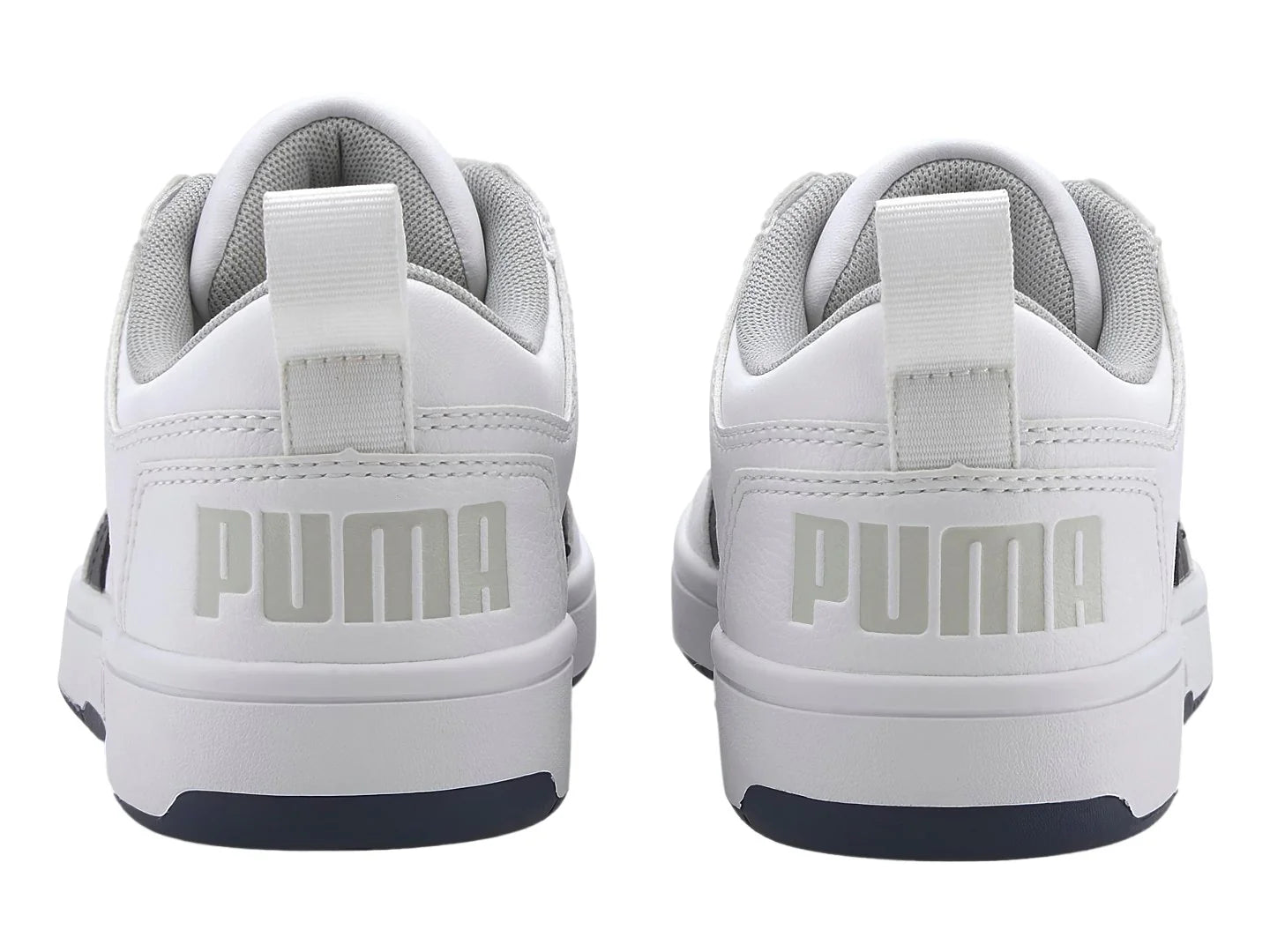 Tenis PUMA Rebound Layup Lo SL Blanco y Azul Marino para Niño
